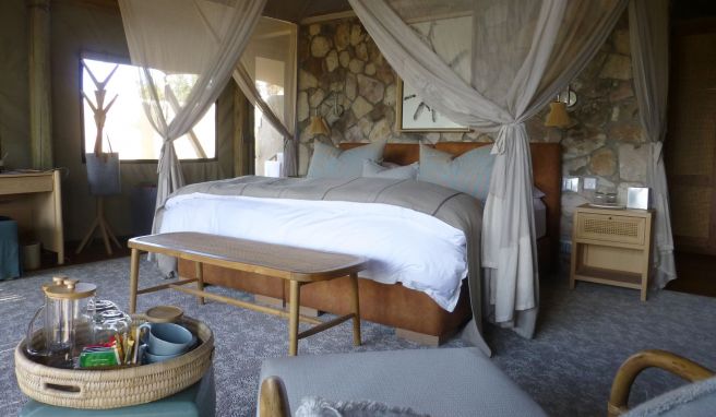 Luxus nach der Safari: Die Hauszelte im Mpala Jena Camp sind komfortabel eingerichtet und entsprechend hochpreisig.