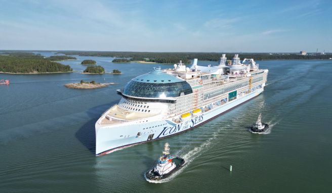 365 Meter lang, Platz für bis zu 7600 Passagiere - die «Icon of the Seas» ist das größte Kreuzfahrtschiff der Welt.