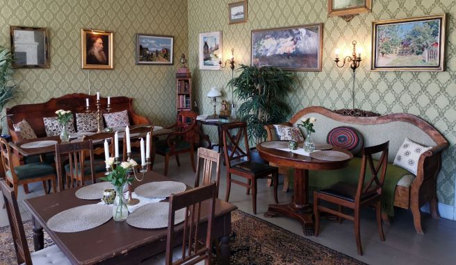 Das Kvarnbo Pensionat bei Saltvik ist nostalgisch eingerichtet.