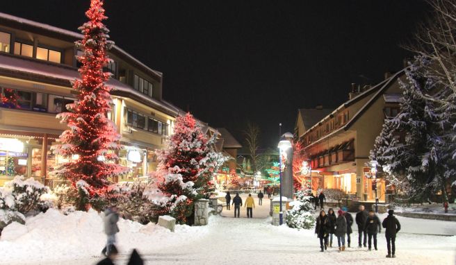 Festliche Stimmung in Whistler: Das Skigebiet nördlich von Vancouver hat auch abseits der Piste etwas zu bieten.