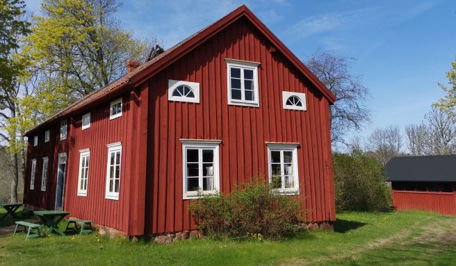 Holzhausidylle in der Nähe vom Schloss Kastelholm.