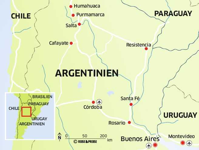 Landkarte Argentinien