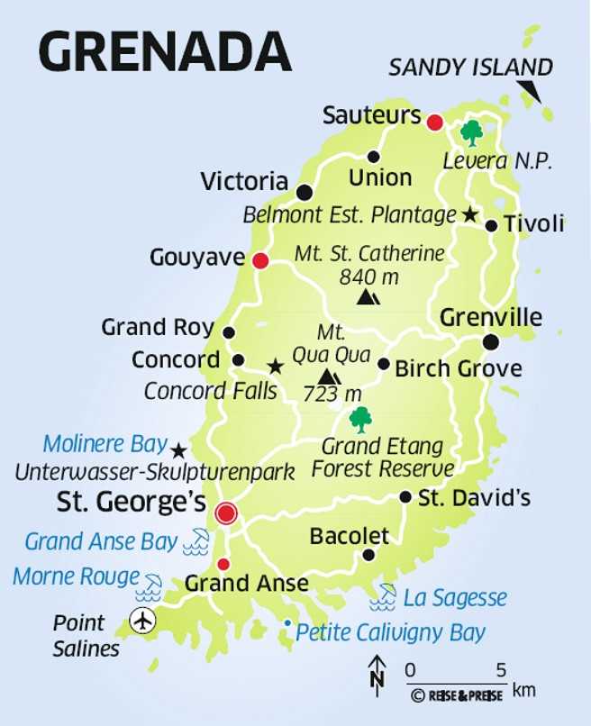 Landkarte Grenada