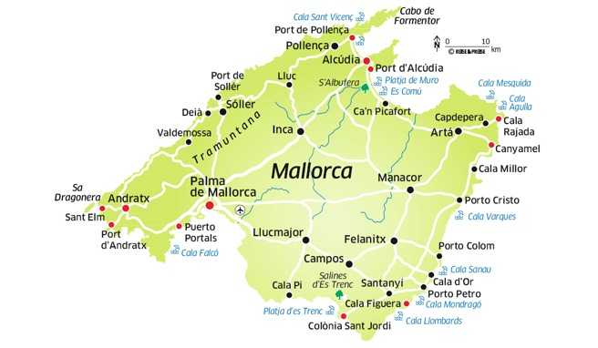Landkarte Mallorca