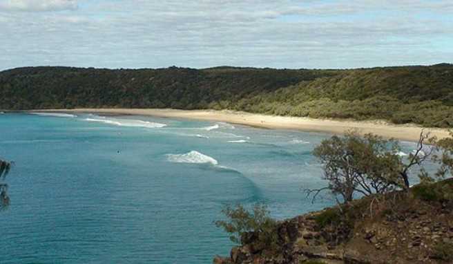 Blick vom Noosa National Park auf den Traumstrand Sunshine Beach