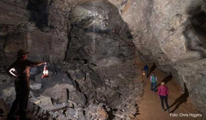 Weite Wege durch die Dunkelheit: Einige Touren in der unterirdischen Welt des Mammouth Cave Nationalparks dauern sechseinhalb Stunden