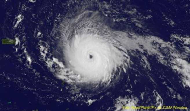»Irma« gilt als der stärkste Hurrikan, der jemals über dem Atlantik registriert wurde##Foto:Noaa/Planet Pix via ZUMA Wire/dpa »Irma« gilt als der stärkste Hurrikan, der jemals über dem Atlantik registriert wurde