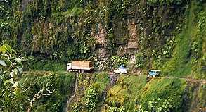 Die gefährlichste Straße ist die Yunga Road in Bolivien.