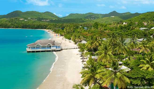 Das romantische »Sandals Halcyon Beach Hotel« an der Choc Bay / St. Lucia##Foto: Sandals slide-01 Das romantische »Sandals Halcyon Beach Hotel« an der Choc Bay / St. Lucia