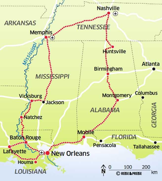 Reise-Planung USA Südstaaten